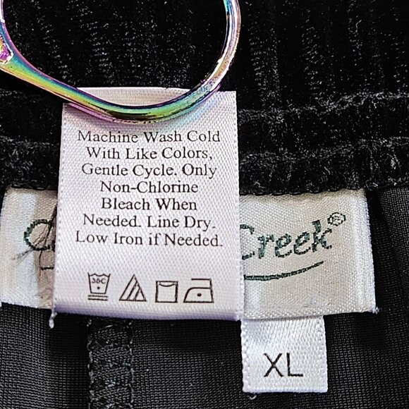 Coldwater Creek Pants Women XL Black Velvet Comfort Stretch Pull On Goth Witchy - Picture 10 of 15
